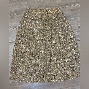 J. Crew leopard pleat Midi Skirt
